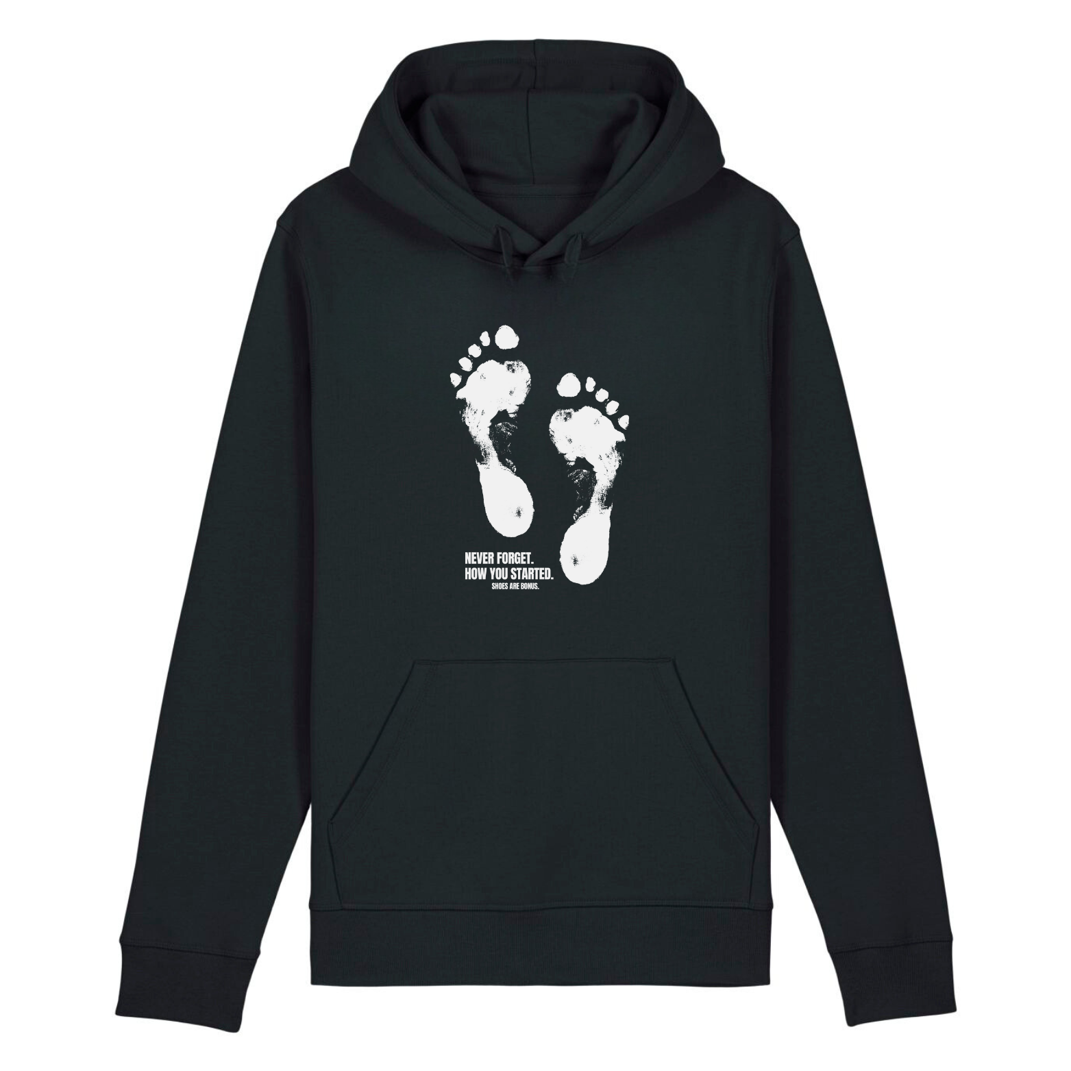 "Never forget" Hoodie mit Statement schwarz/weiß