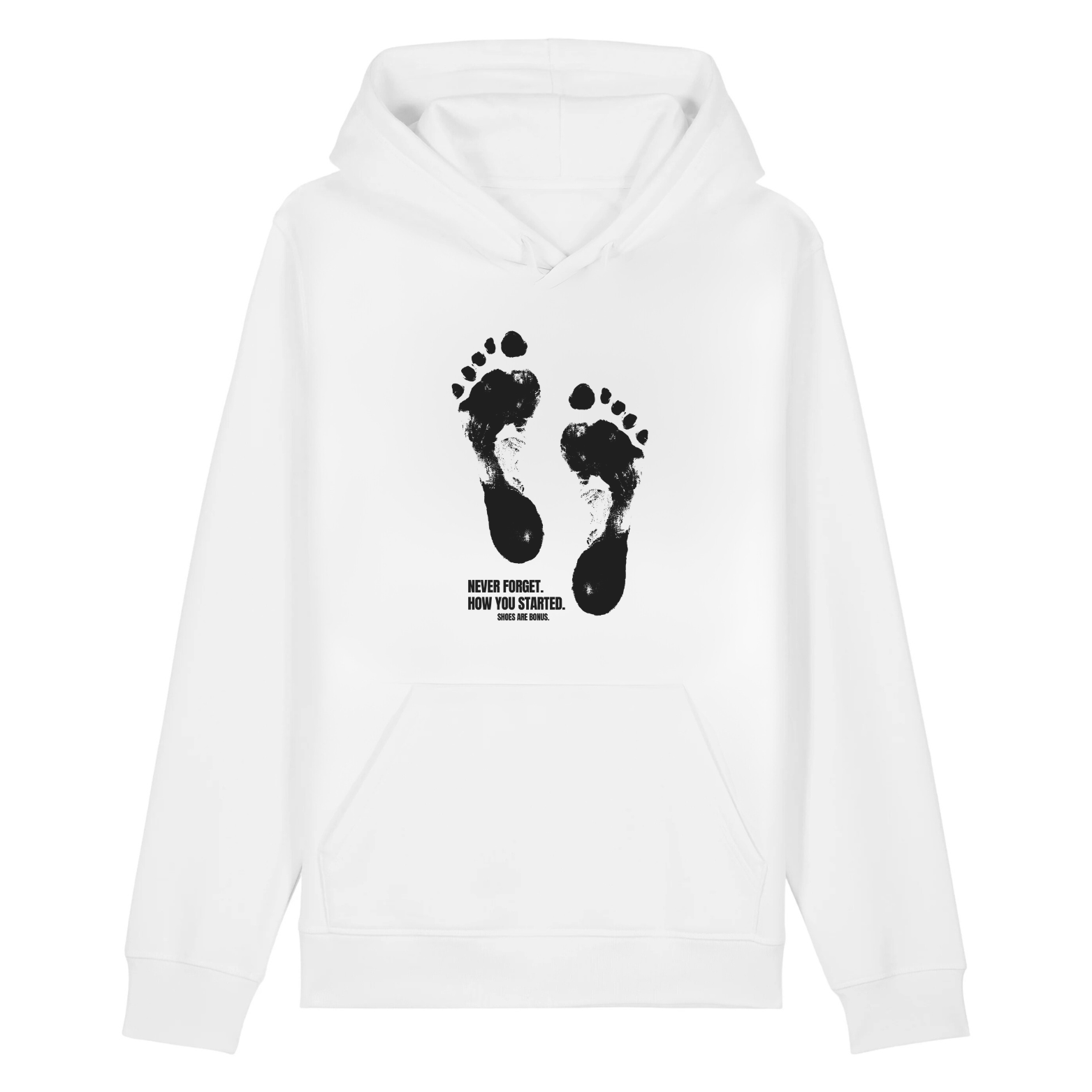 "Never forget" Hoodie mit Statement weiß/schwarz